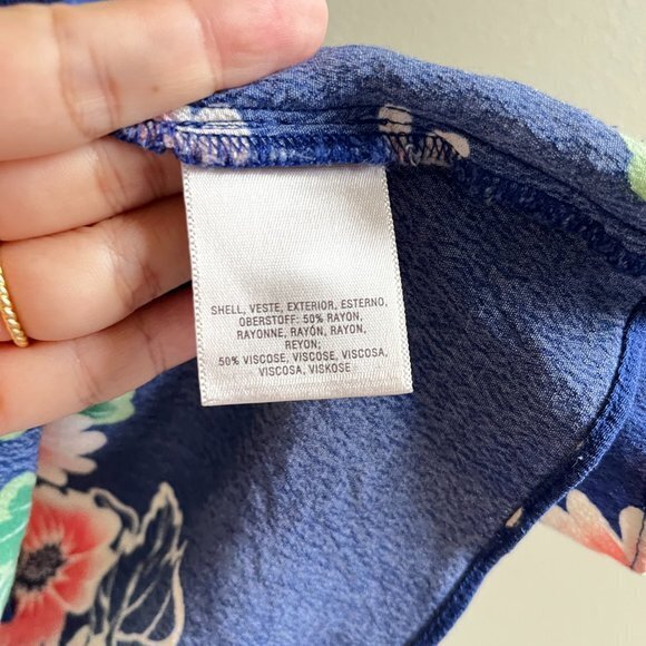 MAEVE By Anthropologie Floral Cutout Blouse Top Womens Sz 4 V Neck Short Sleeve - Picture 5 of 7